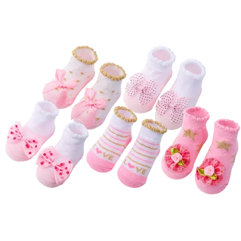5 Пар /лот, Носки для новорожденных, хлопчатобумажные Носки для маленьких девочек, Милые короткие носки, Аксессуары для одежды на 0-6, 6-12, 12-24 месяца